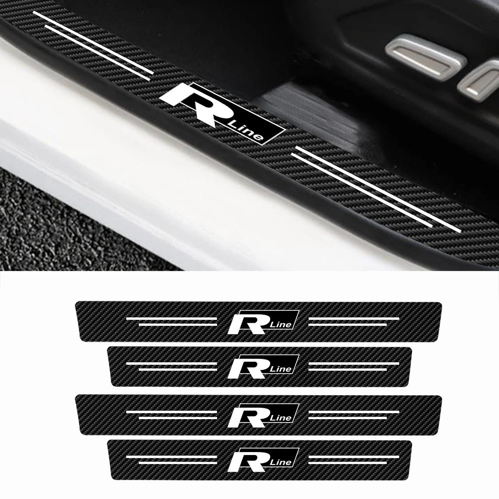 Volkswagen VW R Line Golf Tiguan Toureg T-Roc Door Sill Protectors Scuff Plate Strips