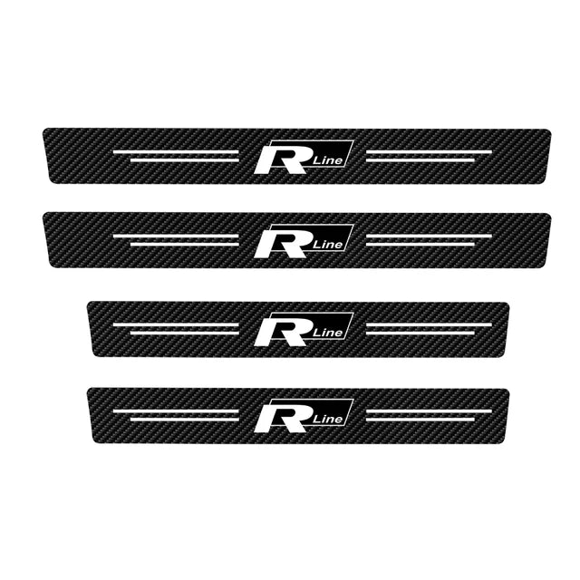 Volkswagen VW R Line Golf Tiguan Toureg T-Roc Door Sill Protectors Scuff Plate Strips