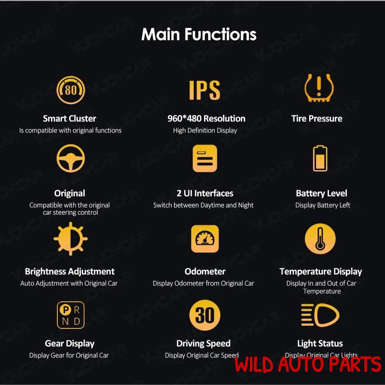 Tesla Model 3 Y 6.2'' PRO HUD Screen Dashboard Cluster Instrument - Wild Auto Parts