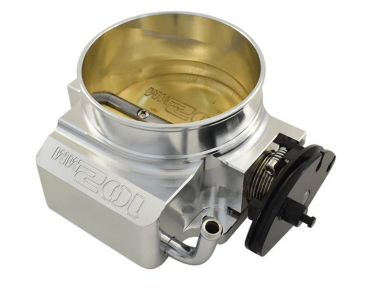 102mm Billet Aluminium LS Cable Throttle Body, 4 Bolt Flange - Silver