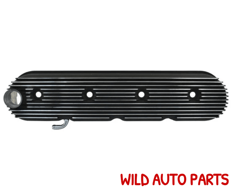 Black Finned Cast Aluminium GM LS Valve Covers w/o Coil Mounts