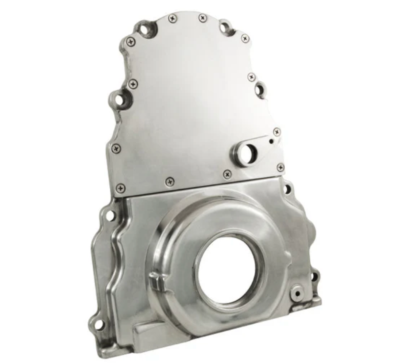 GM LS1 LS2 LS3 Timing Cover W/Cam Sensor Hole - Polished Aluminium, Holden, CHEV