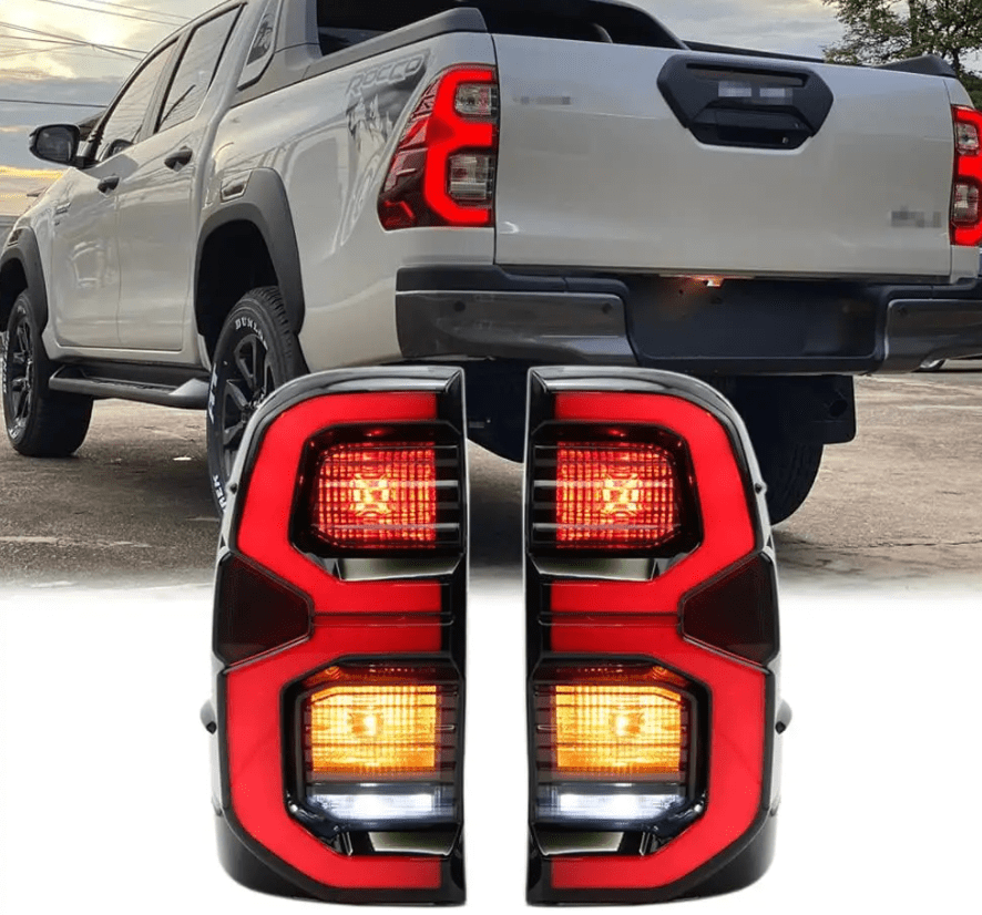 Toyota Hilux SR SR5 Smoked LED Tail Light 2015 - 2020 Taillight Pair 2016 2017 2018 2019