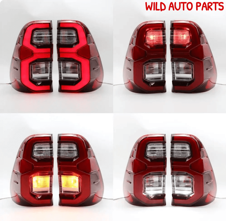 Toyota Hilux SR SR5 Smoked LED Tail Light 2015 - 2020 Taillight Pair 2016 2017 2018 2019