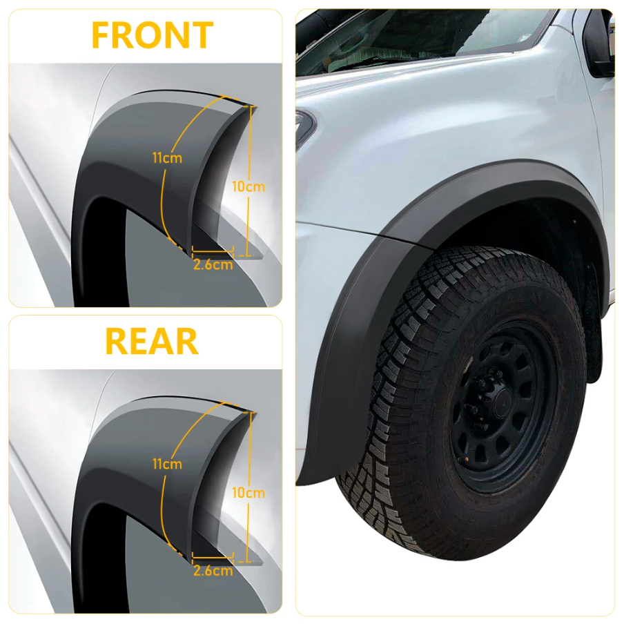 Matte Black Fender Flares For ISUZU D-MAX 2012 - 2019 Double Dual Cabin Models 4X4 DMAX