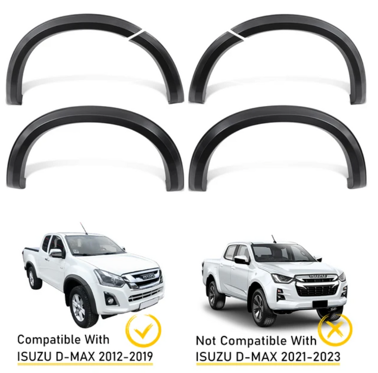 Matte Black Fender Flares For ISUZU D-MAX 2012 - 2019 Double Dual Cabin Models 4X4 DMAX