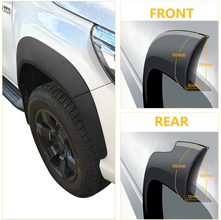 Toyota Hilux Fender 2015 2016 2017 2018 2019 2020 2021 2022 Matte Black Wheel Arch Fender Flares Mudguards