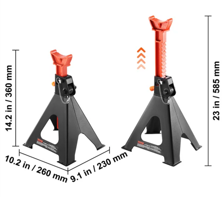 Jack Stand 6 Tonne 12000 lbs Capacity Car Jack Stands Double Locking Adjustable Height for lifting SUV Pickup Truck