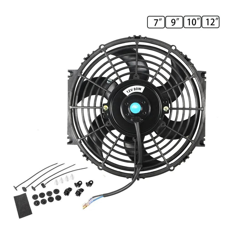 Radiator Cooling Fan Various Sizes 12V 80W 2100RPM - Wild Auto Parts