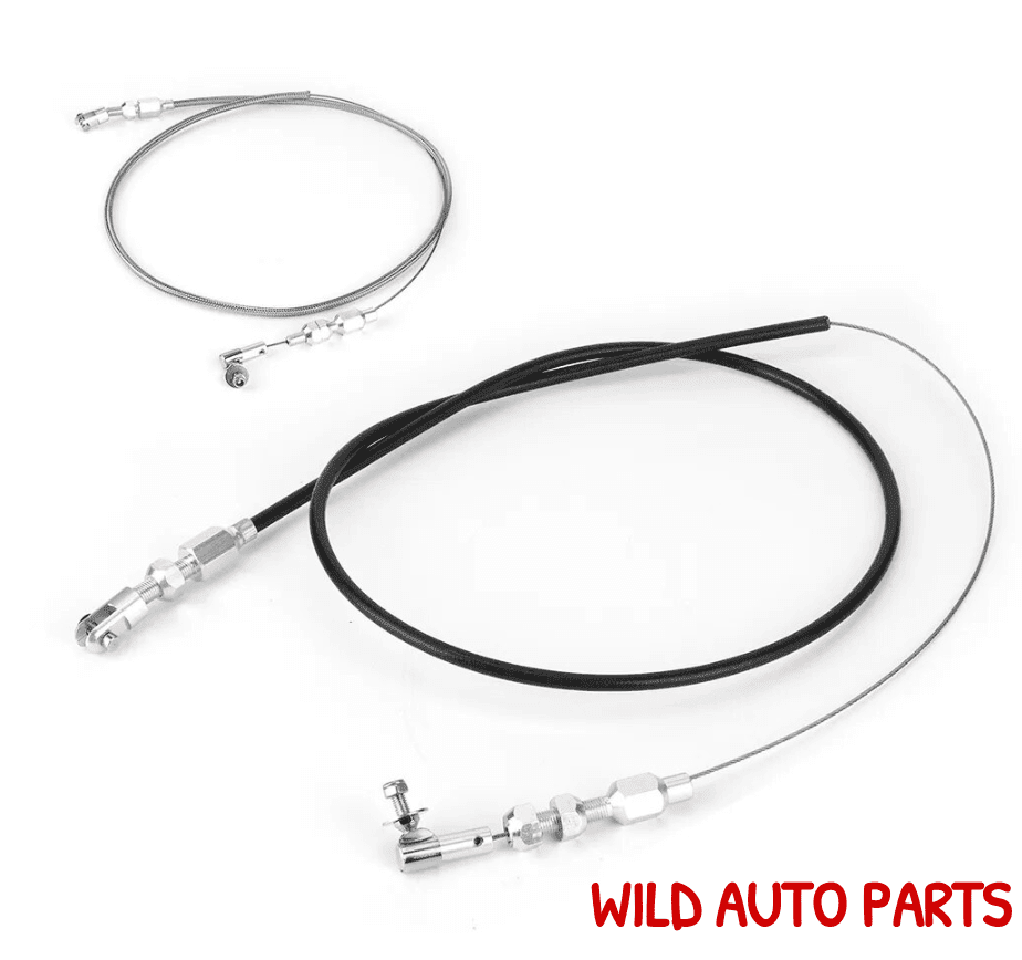 Chevy Ford Accelerator Cable Throttle Cable 36in Stainless Steel Braided Rubber - Wild Auto Parts