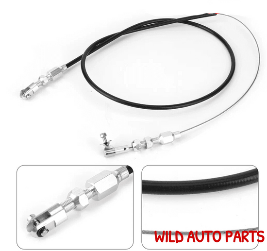 Chevy Ford Accelerator Cable Throttle Cable 36in Stainless Steel Braided Rubber - Wild Auto Parts