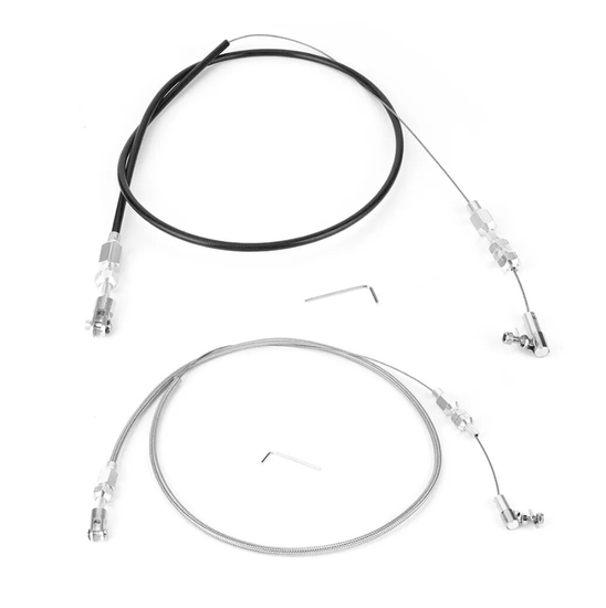 Chevy Ford Accelerator Cable Throttle Cable 36in Stainless Steel Braided Rubber - Wild Auto Parts