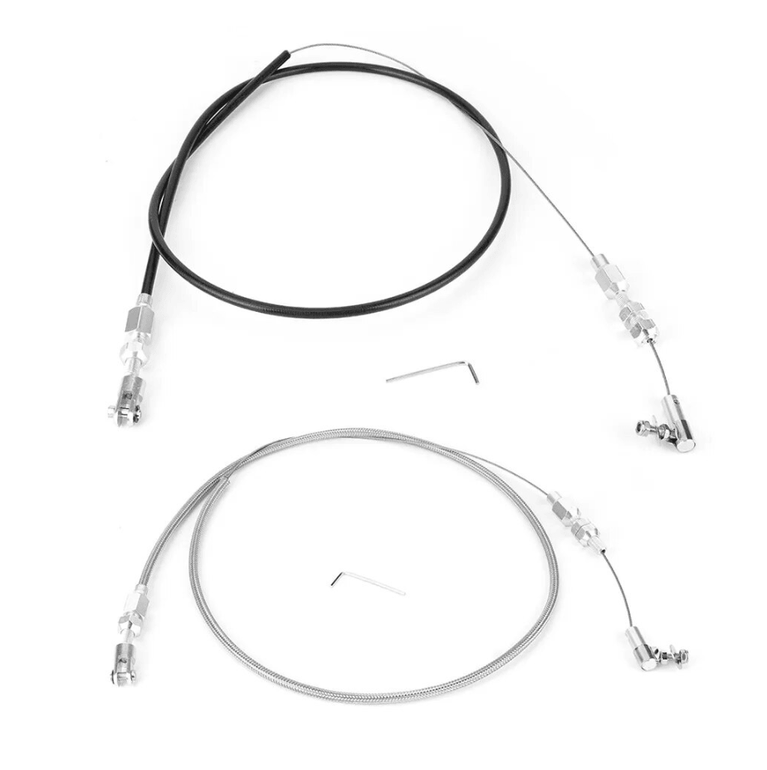 Chevy Ford Accelerator Cable Throttle Cable 36in Stainless Steel Braided Rubber - Wild Auto Parts