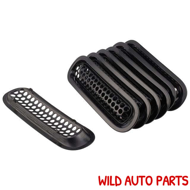 Jeep Wrangler Inserts ABS Front Grill Mesh Racing Grille Kit for JK 2007-2017 - Wild Auto Parts