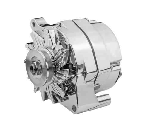 Ford GM Chrysler Alternator, 100 Amp 1-Wire, Internal Regulator, Chrome - Wild Auto Parts