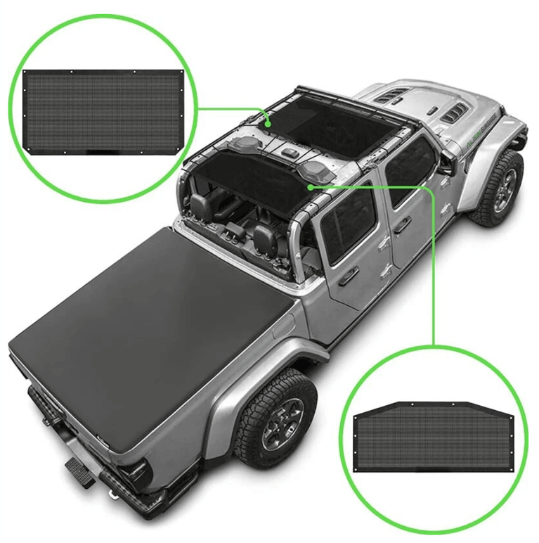 Jeep Gladiator Roof Sun Shade Mesh - Wild Auto Parts