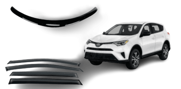 Toyota RAV-4 RAV4 2013 - 2018 Bonnet Protector & Weathershields Combo - Wild Auto Parts