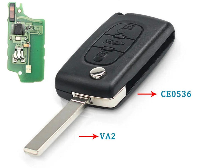 Peugeot Complete Remote for 207, 307, 407 208 308 408 607 Transponder Key & Chip - Wild Auto Parts