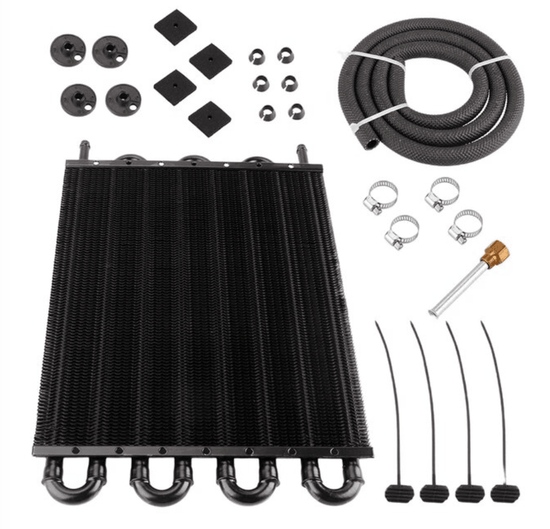 Transmission Oil Cooler Kit 4/6/8 Row Aluminium Plate & Fin Oil Cooler - Wild Auto Parts