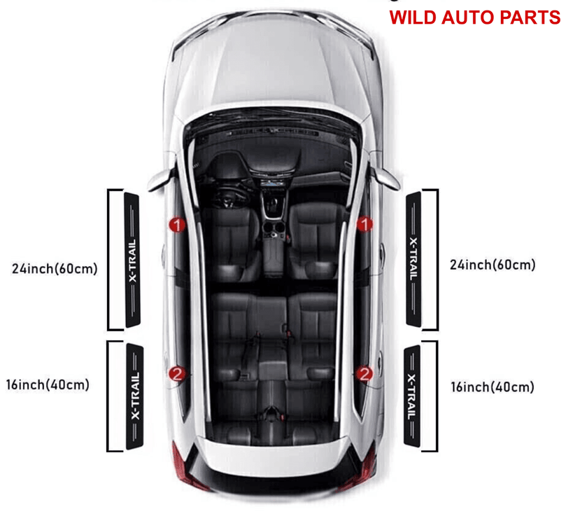 Nissan X-TRAIL Door Sill Protector Scuff Plate Strips - Wild Auto Parts