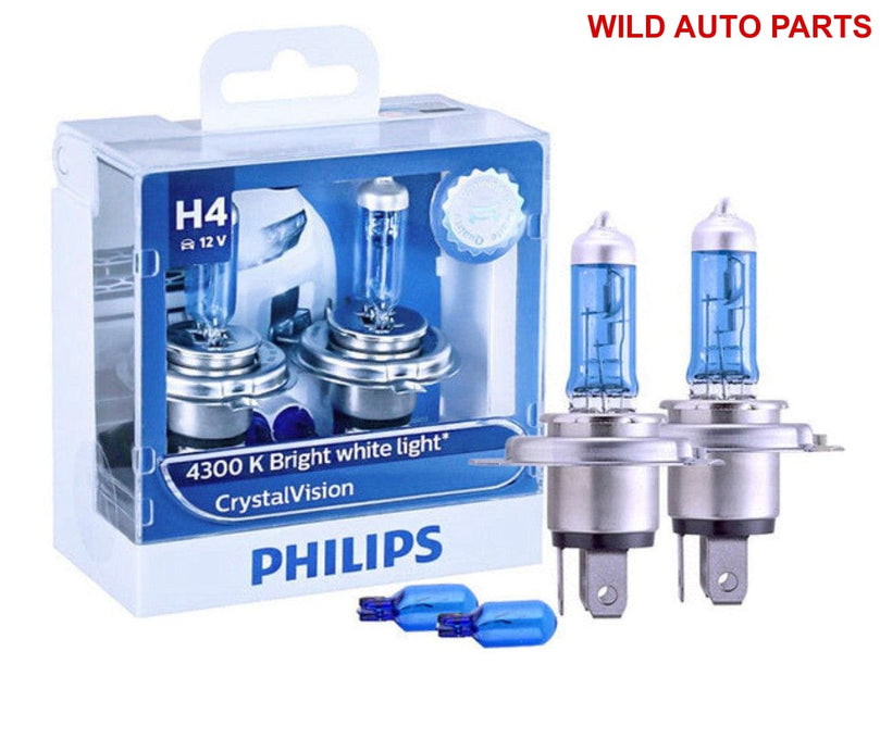 Philips Crystal Vision H1,H4,H7, H11, HB2, HB3, HB4 9003 9005 9006 12V CV 4300K - Wild Auto Parts