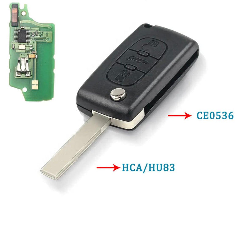 Peugeot Complete Remote for 207, 307, 407 208 308 408 607 Transponder Key & Chip - Wild Auto Parts