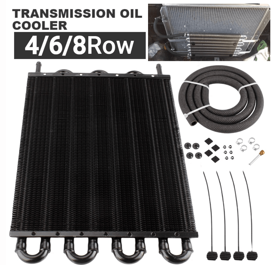 Transmission Oil Cooler Kit 4/6/8 Row Aluminium Plate & Fin Oil Cooler - Wild Auto Parts