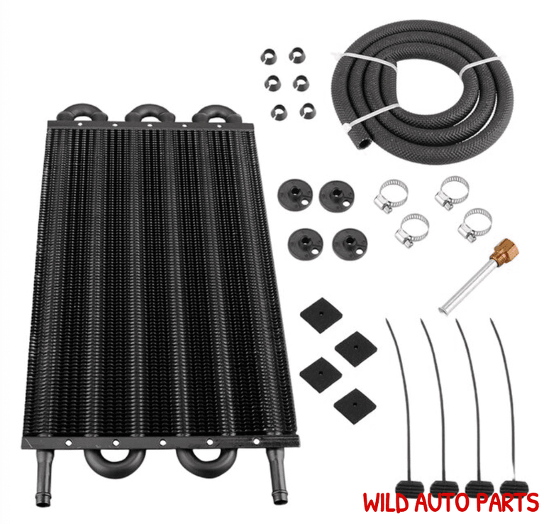 Transmission Oil Cooler Kit 4/6/8 Row Aluminium Plate & Fin Oil Cooler - Wild Auto Parts