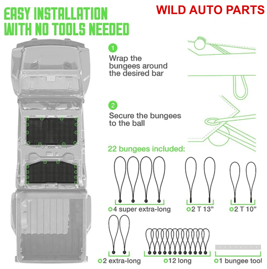 Jeep Gladiator Roof Sun Shade Mesh - Wild Auto Parts