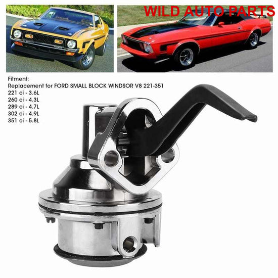 Mechanical Fuel Pump Double Valve Chrome Plated for FORD SB SMALL BLOCK WINDSOR - Wild Auto Parts